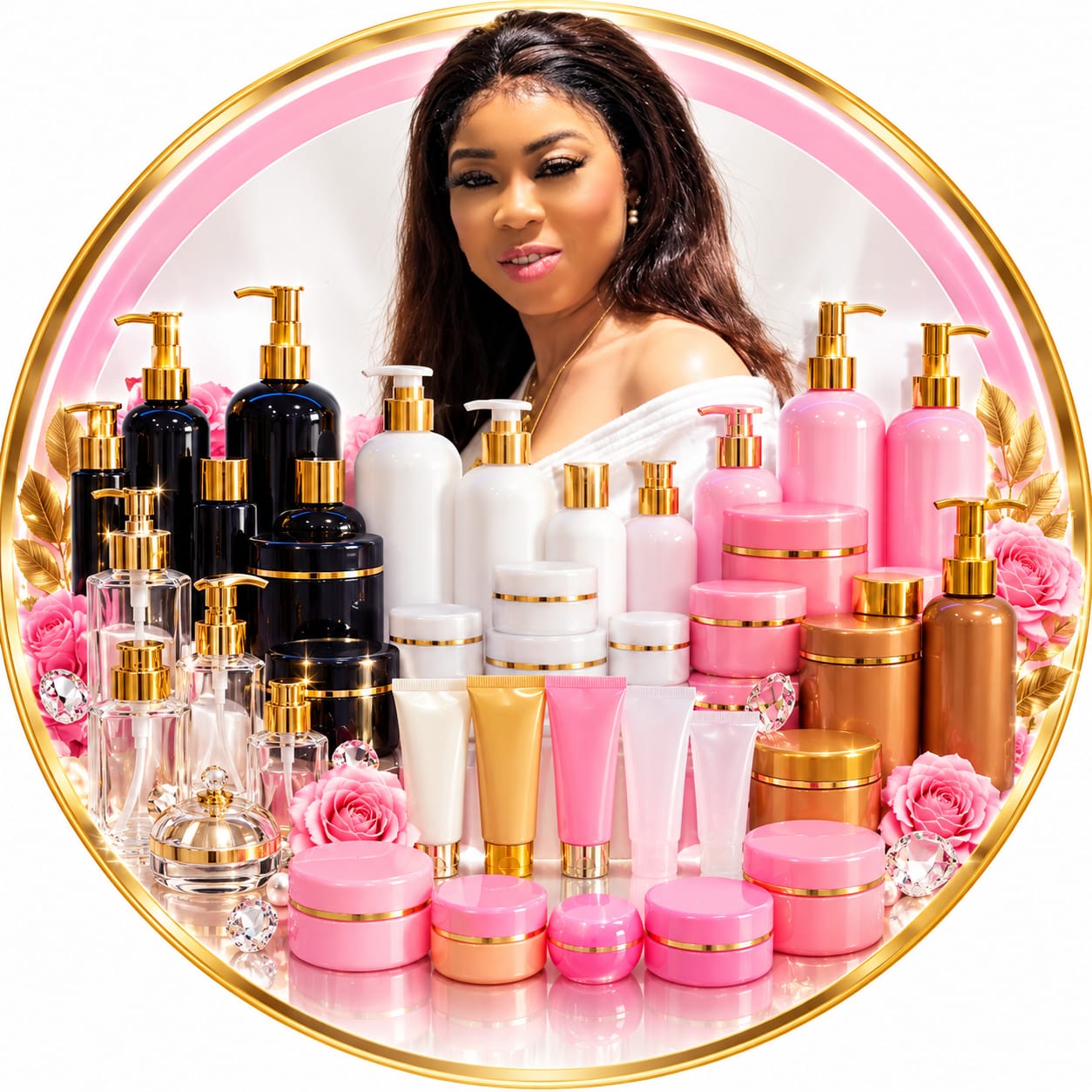 Pink and gold packaging collection